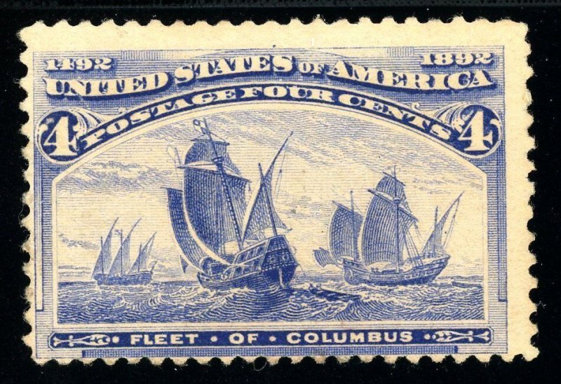 USAstamps Unused FVF US 1893 Columbian Expo Fleet of Columbus Scott 233 NG 