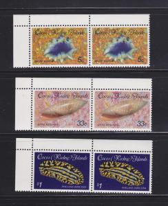 Cocos Islands 139, 144, 148 Pairs MNH Marine Life (B)