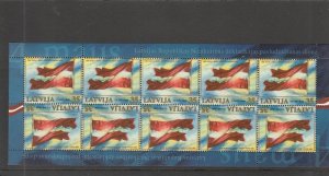 Latvia  Scott#  761  MNH  Full Sheet  (2010 Declaration of May 4, 1990)