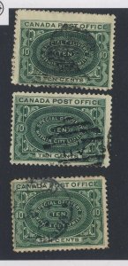 Canada Used Special Delivery within City Limits 3x E1 - 10c 1x F/VF 2x Fine