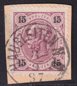 Austria - 1890 - Scott #57 - used on piece - HAUSLEITEN N. Ö. pmk