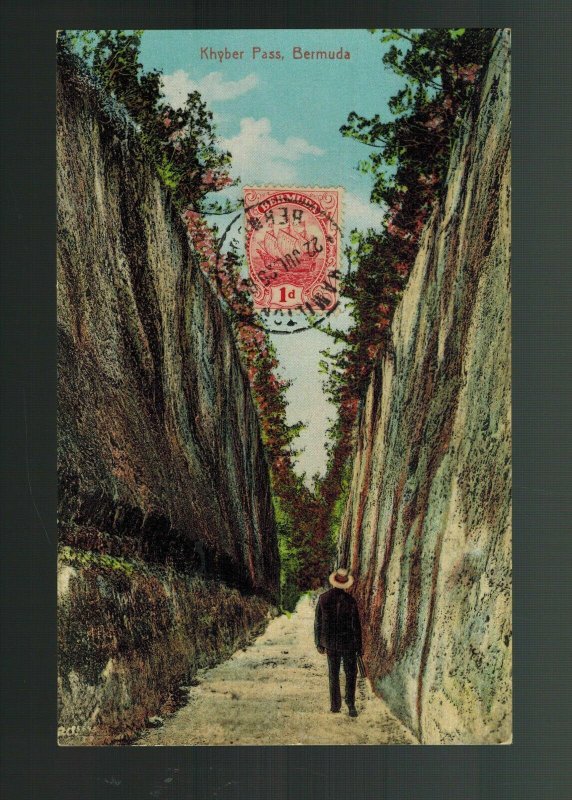 1925 Hamilton  Bermuda PPC Postcard cover Khyber Pass