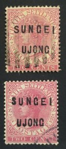 MOMEN: MALAYA SUNGEI UJONG SG #31-32 1884 USED £300 LOT #61326