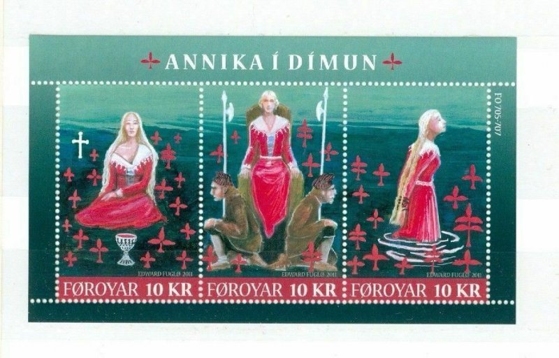 Faroe Islands. 1 Souv.Sheet.2011 Mnh. The Legend Of Annika in Dímun.3 x 10 Kr