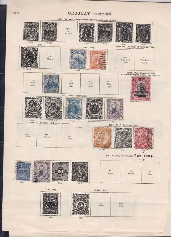 uruguay 1882-1899 stamps page ref 18215