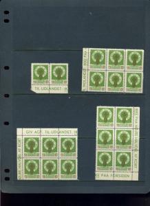 20 VINTAGE 1938 Kirkens Korshaer STAMPS (L623)  Church Korshaer RELIGION DENMARK