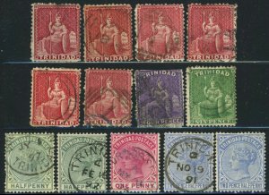 Early Trinidad Stamp Collection Britannia Queen Victoria Used Postage