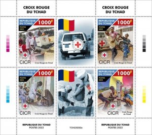 Chad - 2022 Red Cross in Chad - 4 Stamp Sheet - TCH220252a