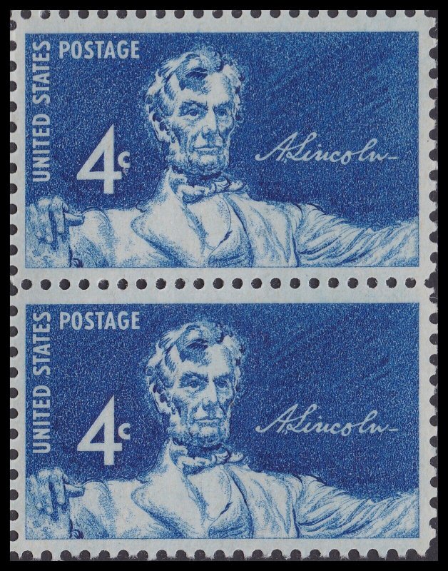 US 1116 Statue in Lincoln Memorial 4c vert pair MNH 1959