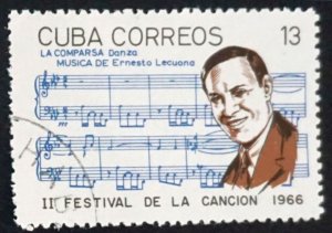 CUBA Sc# 1162 SONG FESTIVAL music composers  13c  ERNESTO LACUONA 1966  used cto