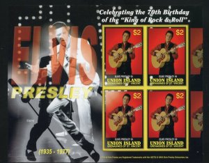 CLOSE OUT UNION ISLAND ELVIS PRESLEY SCOTT #297 IMPERF  SHEET  MINT NH