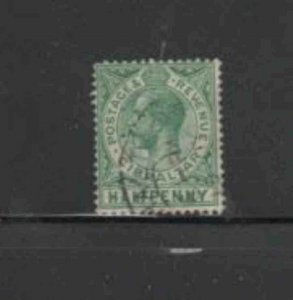 GIBRALTAR #66 1912 1/2p KING GEORGE V F-VF USED c