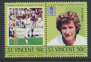 St. Vincent  SC# 797a-b  MNH Cricket Players se-tenant pair 1985 see detail &...