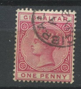 Gibraltar  Sc#10 Used, 1p dp rose, Definitives 1886-1898: Queen Victoria (ste...