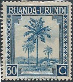 Ruanda-Urundi 73 (mhr) 30c oil palms, dull blue (1942)