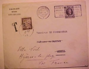 FRANCE POSTAGE DUES TIED 1922 FROM BELGUIM