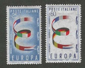 Italy 726-727 MNH 21SC:$4.25