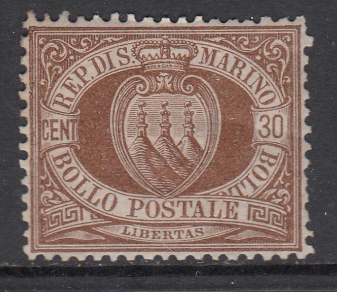 SAN MARINO - Sassone n. 6a MH* cv 4550$ SIGNED E.Diena SUPER CENTERED