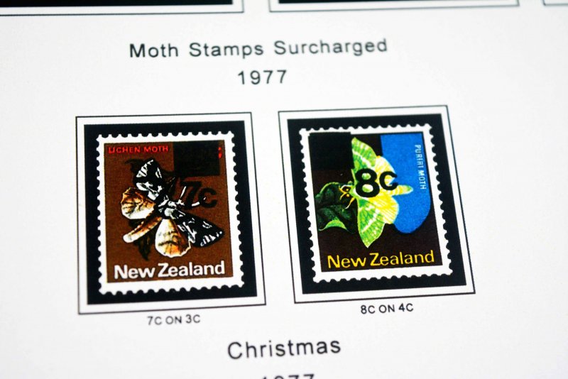 COLOR PRINTED NEW ZEALAND 1967-1989 STAMP ALBUM PAGES (93 illustrated pages)