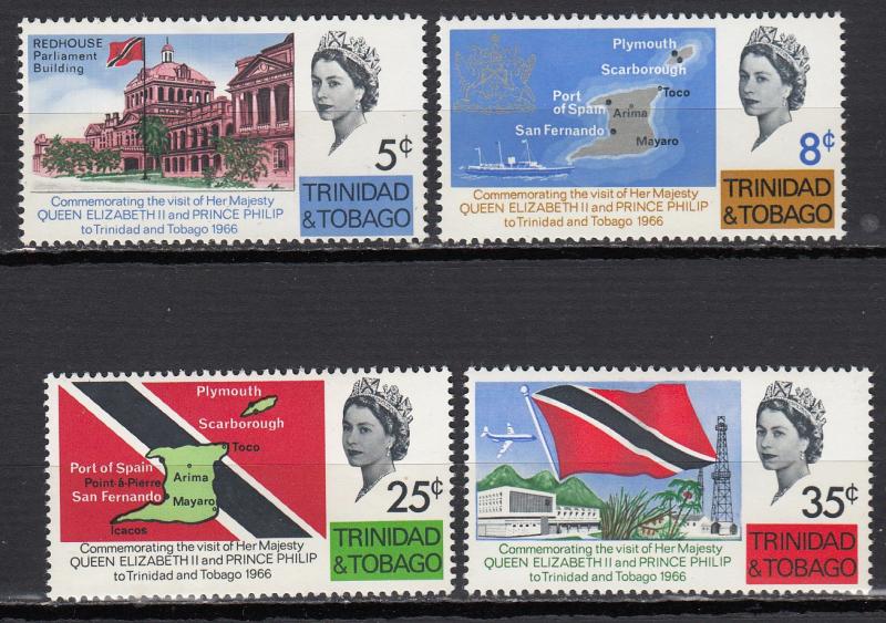 Trinidad & Tobago - 1966 Visit QEII Sc# 119/122 - MH (436N)