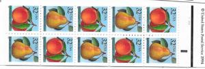 US# BK178  32c Peaches & Pears  Booklet $ 6.40 complete (MNH) CV $13.00