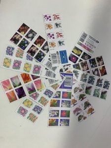 Forever stamp flower series mixed 5 sheets, total 100pcs, random style delivery