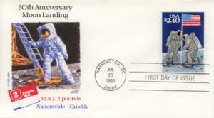 1989 $2.40 Moon Landing (Scott 2419) USPS FDC