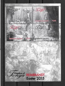 TONGA MNH SOUV. SHEET SC#1270 EASTER SCV$9.00 VERY NICE SHEET NICE