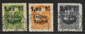 Bavaria - Scott #231-233 Ludwig Type of 1914 F VF - Used