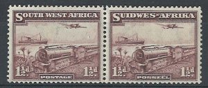 South West Africa 1937 1½d Mail Train sg96 fine mint horizontal pair cat £27