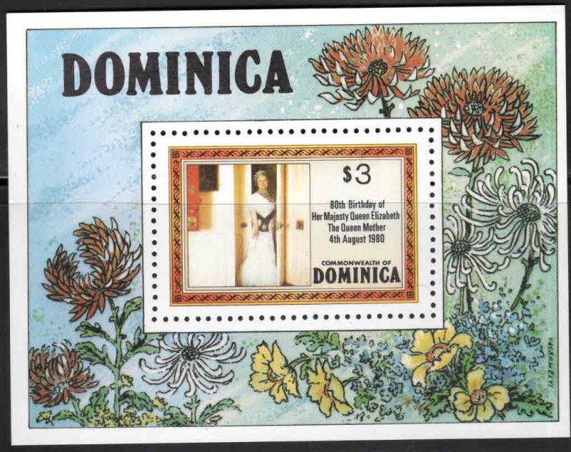 DOMINICA Scott 678 MNH** 1980 Queen Mother 80th birthday mini-sheet