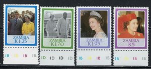 Zambia 343-47 MNH 1986 QEII 60th Birthday (an5453)