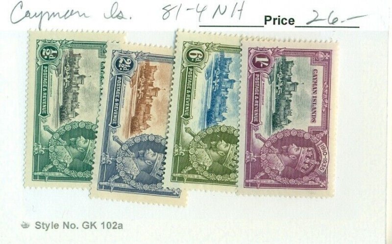 CAYMAN ISLANDS #81-4, Mint Never Hinged, Scott $26.00 