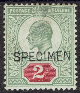 GREAT BRITAIN 1902 KEVII 2D SPECIMEN SG TYPE 16