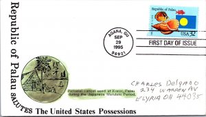 ACE FDC 1995 SC #2999 1901 Palau - Agana, GU - Single - D103