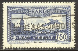 FRANCE #C6b Used - 1930 1.50fr Blue w/ EIPA 30 Initials