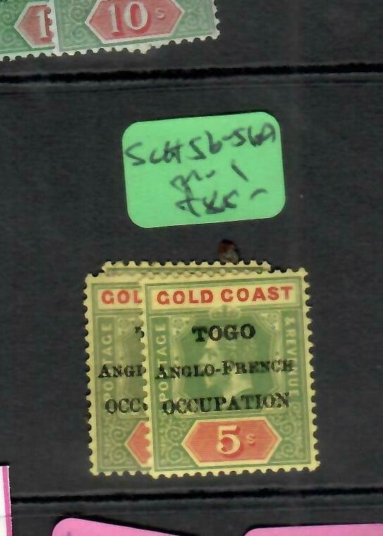 BRITISH TOGO  (PP3012B)  KGV 5/- OVPT ON GOLD COAST SG H56-56A   MOG 