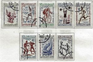 Morocco 1960 Scott 45-52 Cmplt used set scv $2.20 less 50%=$1.10