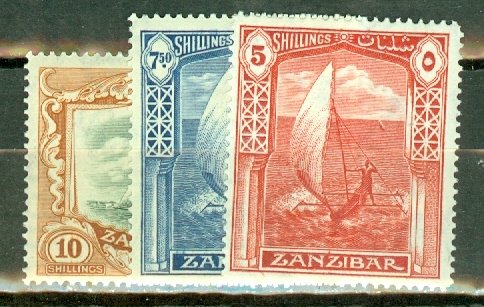 LC: Zanzibar 201-213 mint CV $118.85; scan shows only a few