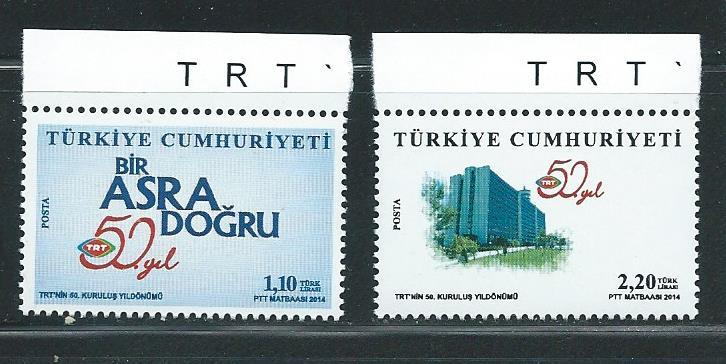 Turkey 3383-4 50th Radio and Television set MNH