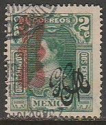 MEXICO 541, 2¢ Corbata + CARRANZA OVERPRINTS, USED. F. (1722)