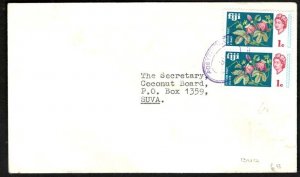 Fiji 1960s cover addr Coconut Board, BUA Postal Agency violet oval h/stamp