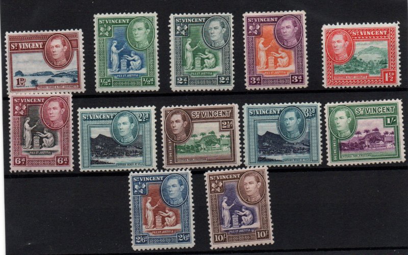 St Vincent KGVI 1938 part LHM set to 10/- (12V) SG149-158 WS22227