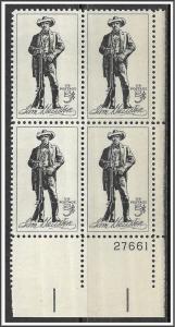 US Plate Block #1242 Sam Houston MNH