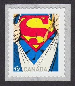 SUPERMAN = COIL stamp with KRYPTONIAN MESSAGE = Comics CANADA 2013 #2678 MNH