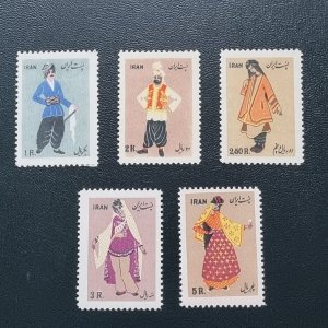 Iran Persia 1955 Regional Costumes Scott 1015-1019 MNH Singles
