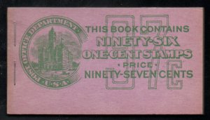 USA #498e BK54 COMPLETE BOOK, VF NH, great color, Tough Booklet Retail $85