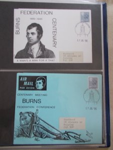 Robbie Burns Federation Collection of Covers & Other Interesting Related Fdc's