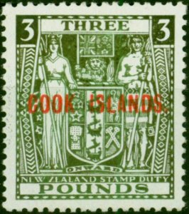 Cook Islands 1931 £3 Green SG98a V.F MNH