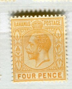 BAHAMAS; 1912 early GV issue fine Mint hinged Shade of 4d. value